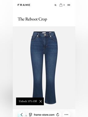 Frame Denim Dark Blue Reboot Crop High-Rise Cropped Flare Jeans